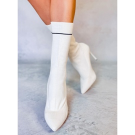 PA1 Moody Bianco bottes à talon chaussette blanche 1