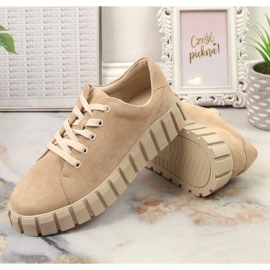 Potocki SZ12005 chaussures à plateforme en daim beige 5