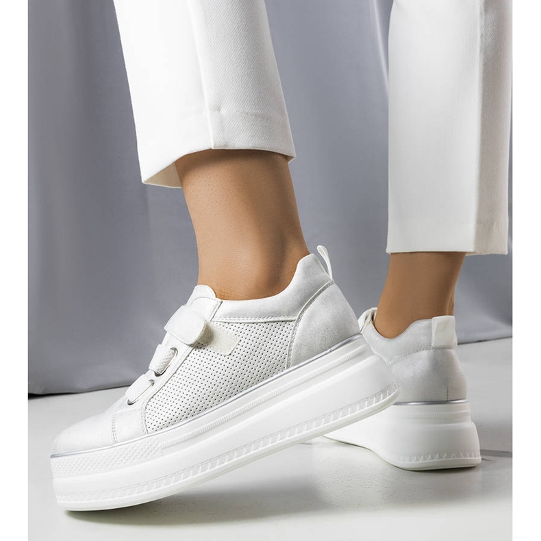 PA1 Baskets à plateforme argentées Armina 1