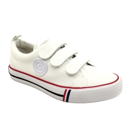 Baskets velcro enfant American Club LH63/22, blanches 1