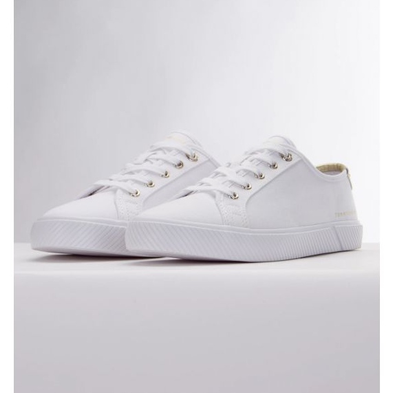 Tommy Hilfiger Baskets Vulc à lacets W FW0FW06957 Ybs blanc 1
