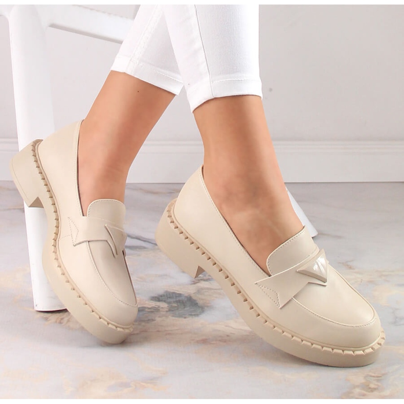 Potocki SZ12002 mocassins à talons hauts et plateforme beige 1