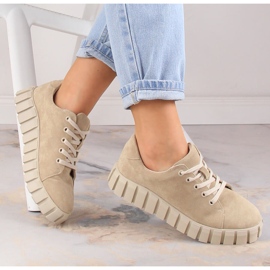 Potocki SZ12005 chaussures à plateforme en daim beige 6