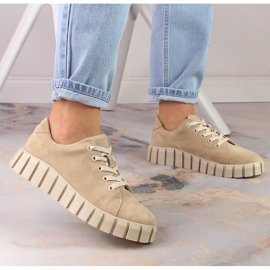 Potocki SZ12005 chaussures à plateforme en daim beige 7