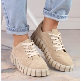 Potocki SZ12005 chaussures à plateforme en daim beige 8
