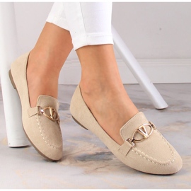 Mocassins femme en daim beige Vinceza 2227 6