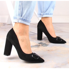 Escarpins à talons en daim noir Vinceza 2246 le noir 4
