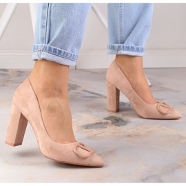 Escarpins à talons en daim beige Vinceza 2246 4