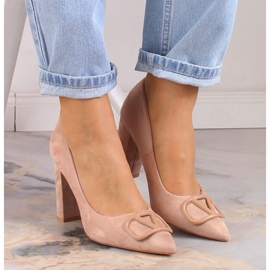 Escarpins à talons en daim beige Vinceza 2246 5