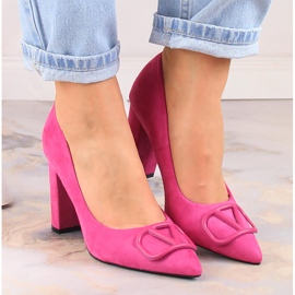 Escarpins à talons en daim fuchsia Vinceza 2246 rose 4