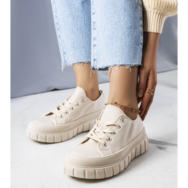 PA1 Baskets à plateforme beiges Laverne 1