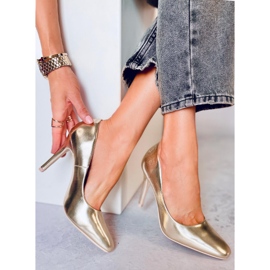 BM Escarpins femme Karen L. GOLD doré 1