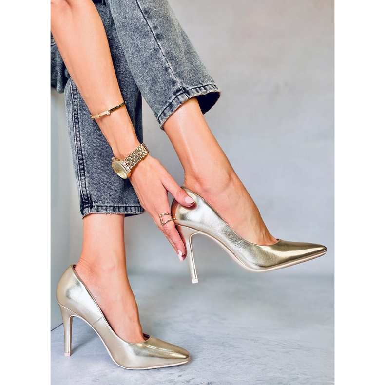 BM Escarpins femme Karen L. GOLD doré 2