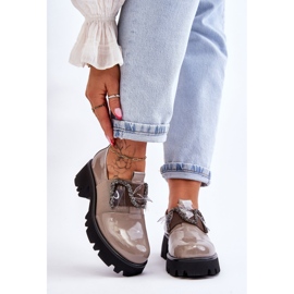 S.Barski Chaussures Laquées Avec Ornements Gris Keily 1