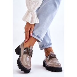 S.Barski Chaussures Laquées Avec Ornements Gris Keily 2