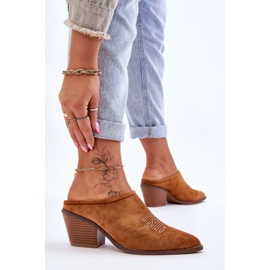 BM Chaussons Romina Cowboy en daim camel pour femmes brun 4