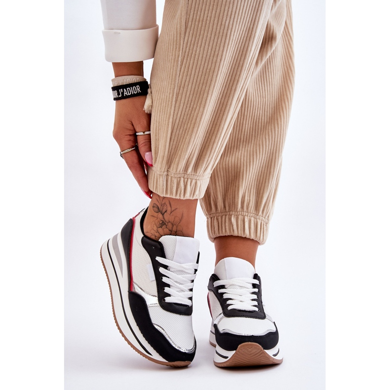 BM Baskets compensées et plateformes pour femmes blanches et noires Allen 1