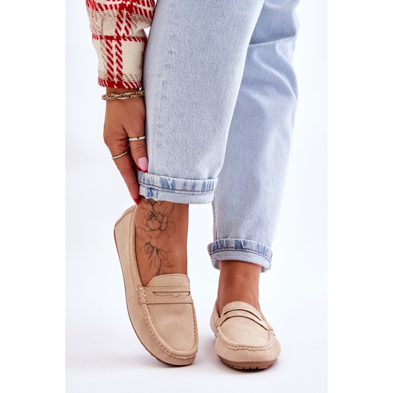 FC3 Mocassins Classiques en Daim pour Femme Beige Ivana 1