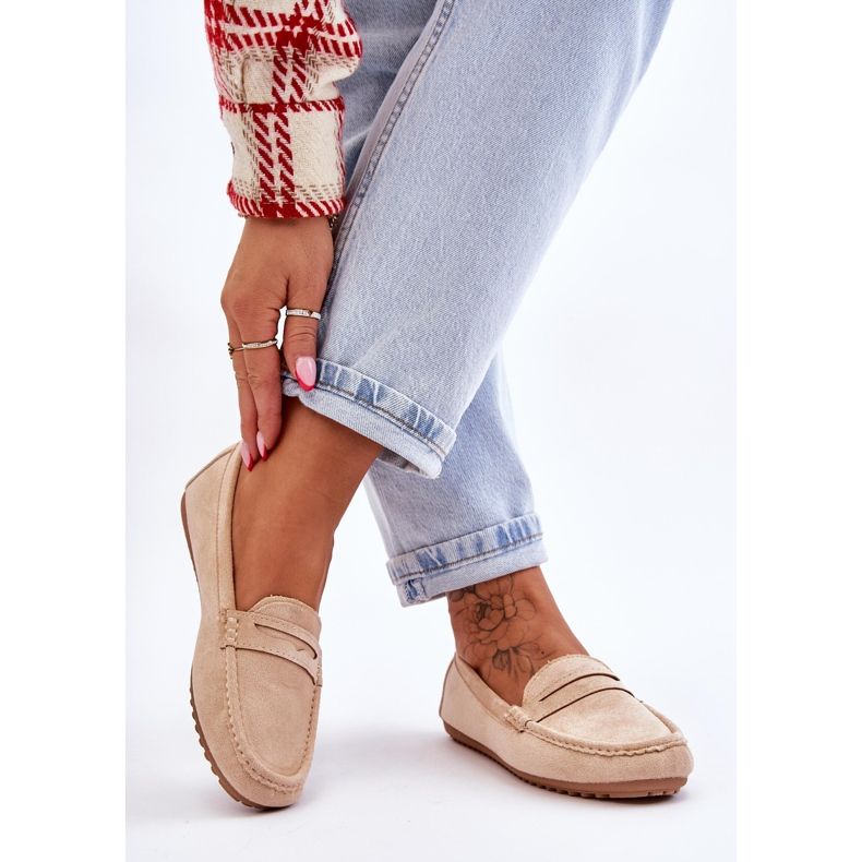 FC3 Mocassins Classiques en Daim pour Femme Beige Ivana 2