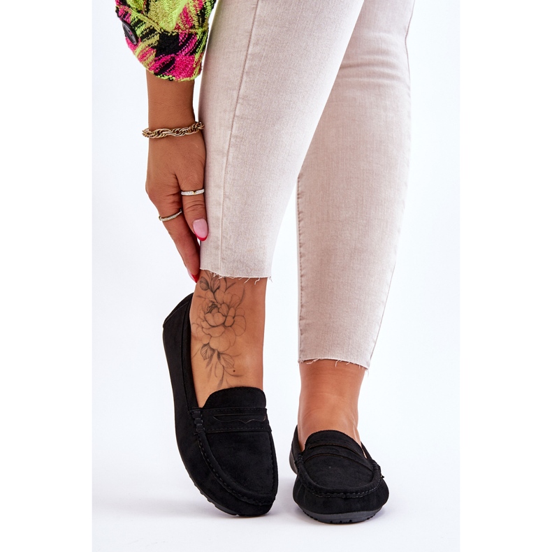 FC3 Mocassins en daim classiques pour femmes Noir Ivana 1