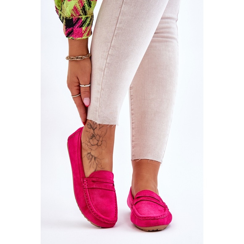 FC3 Mocassins Classiques en Daim pour Femme Fuchsia Ivana rose 1