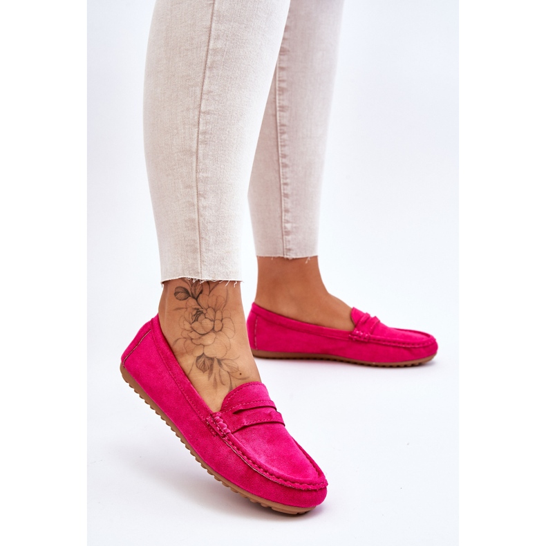 FC3 Mocassins Classiques en Daim pour Femme Fuchsia Ivana rose 2