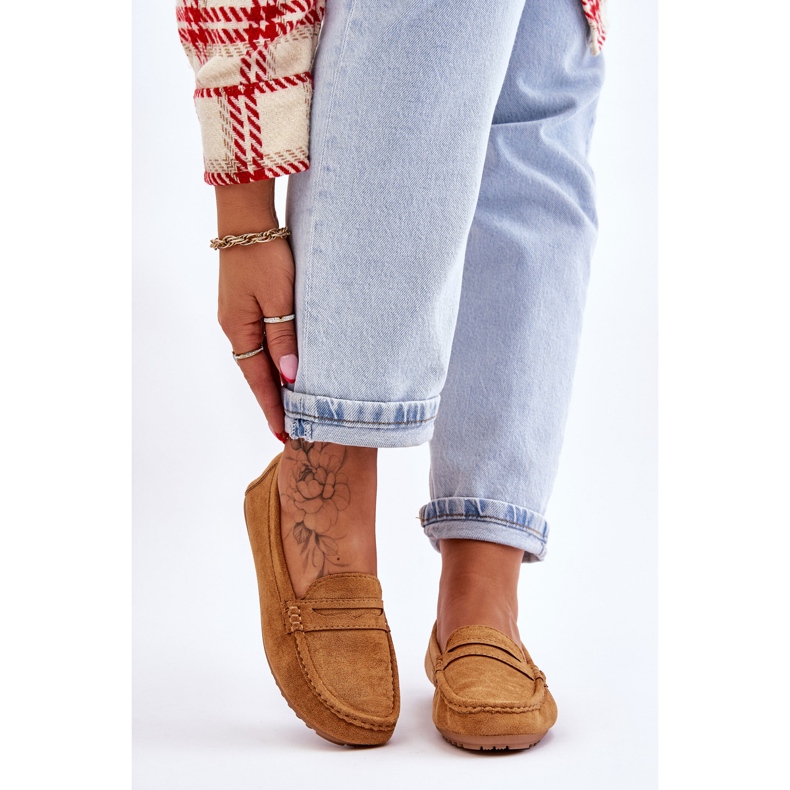 FC3 Mocassins Ivana Classic en daim camel pour femmes brun 1