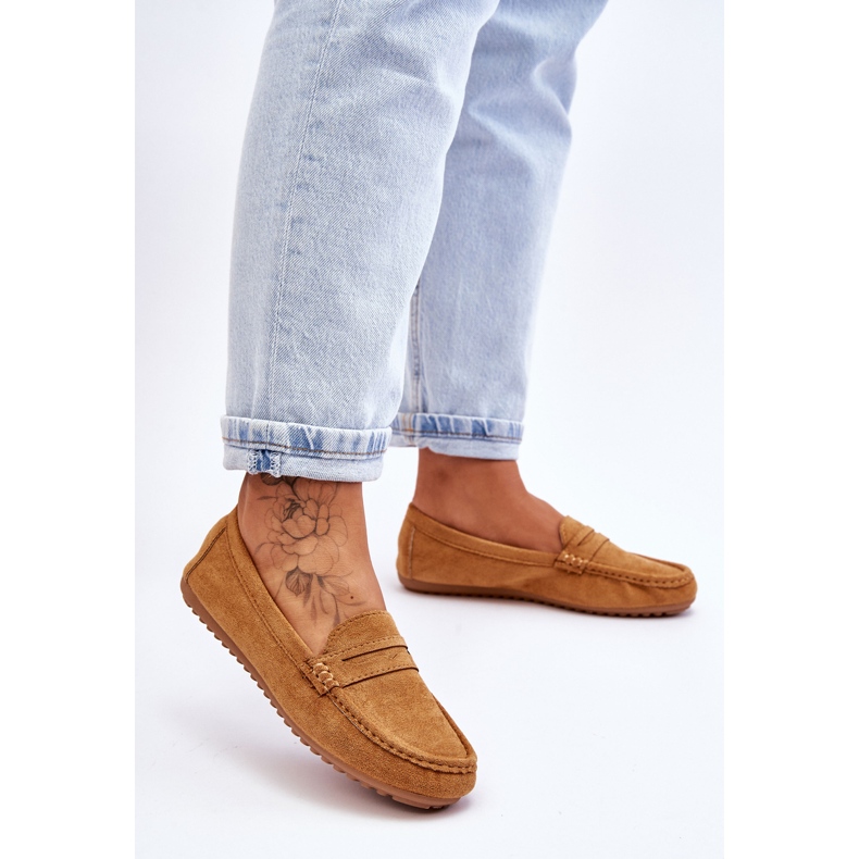 FC3 Mocassins Ivana Classic en daim camel pour femmes brun 2