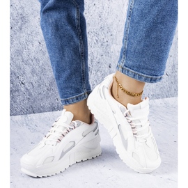 PA1 Baskets compensées blanches et roses Germain argent 1