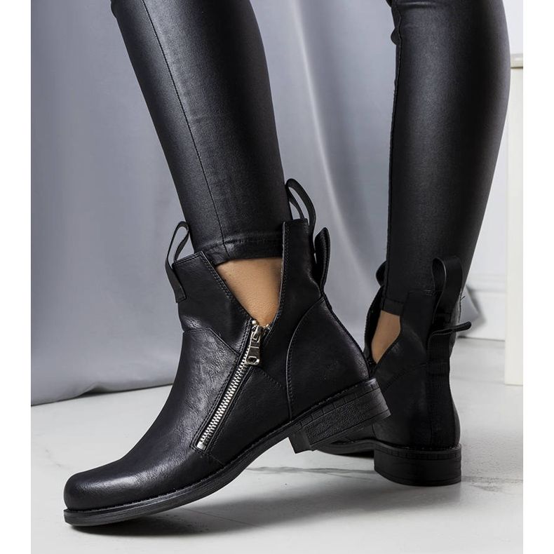 BM Bottines noires ajourées Pat le noir 2