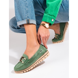 SHELOVET Mocassins femme en daim vert Shelobvet 5