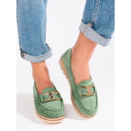 SHELOVET Mocassins femme en daim vert Shelobvet 6