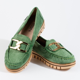 SHELOVET Mocassins femme en daim vert Shelobvet 2