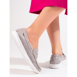 Mocassins en daim gris Shelovet, femmes 2 Mocassins en daim gris Shelovet, femmes 2