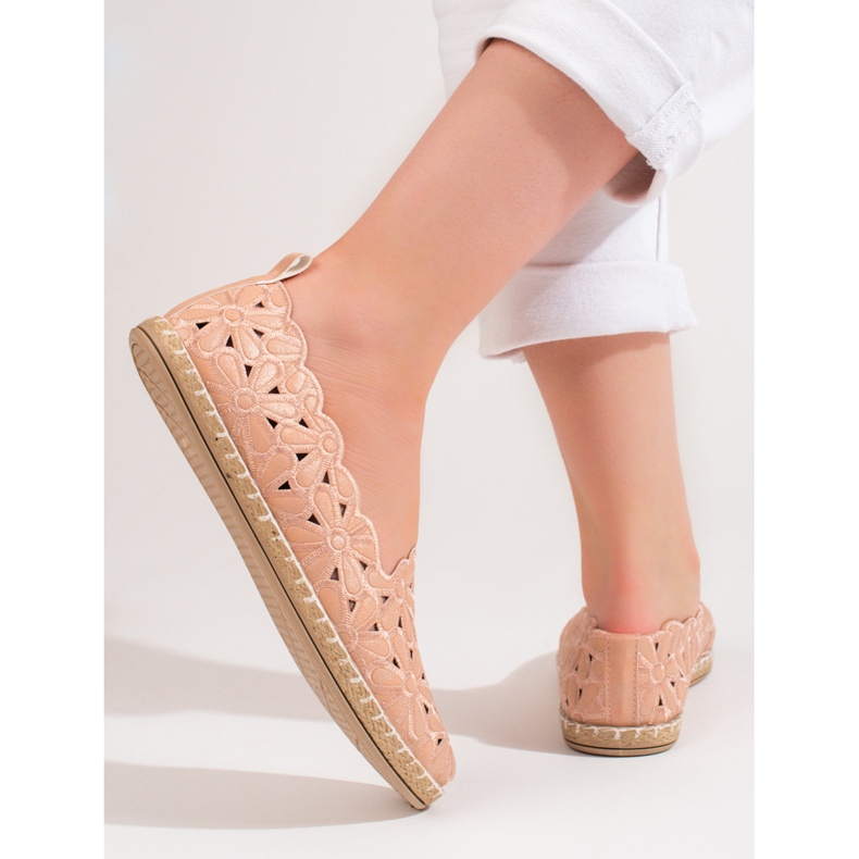 W. Potocki Ballerines femme ajourées Potocki beige 2