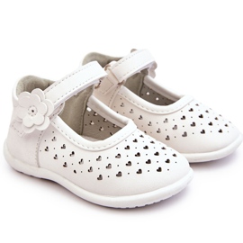 PA1 Ballerines enfant hautes ajourées à scratch Blanc Jianna blanche 7