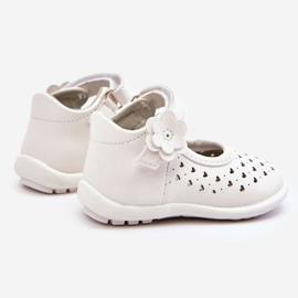 PA1 Ballerines enfant hautes ajourées à scratch Blanc Jianna blanche 2