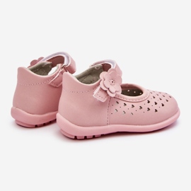 PA1 Ballerines enfant hautes ajourées à scratch rose Jianna 2