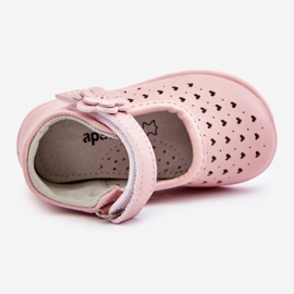 PA1 Ballerines enfant hautes ajourées à scratch rose Jianna 3