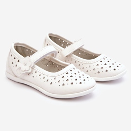 PA1 Ballerines Enfant Ajourées Blanc Lenna blanche 1