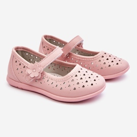 PA1 Ballerines Enfant Ajourées Rose Lenna 1