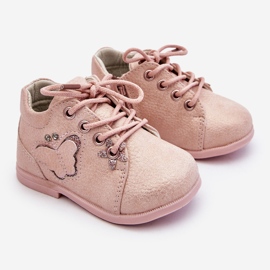 Bottes En Cuir À Lacets Avec Un Papillon Rose Avi 1