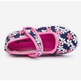 Ballerines enfant en fleurs bleu marine-rose Noah 1