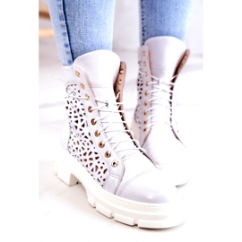FILIPCZYK Bottines en cuir ajouré Aileen blanc blanche 4