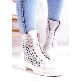 FILIPCZYK Bottines en cuir ajouré Aileen blanc blanche 1