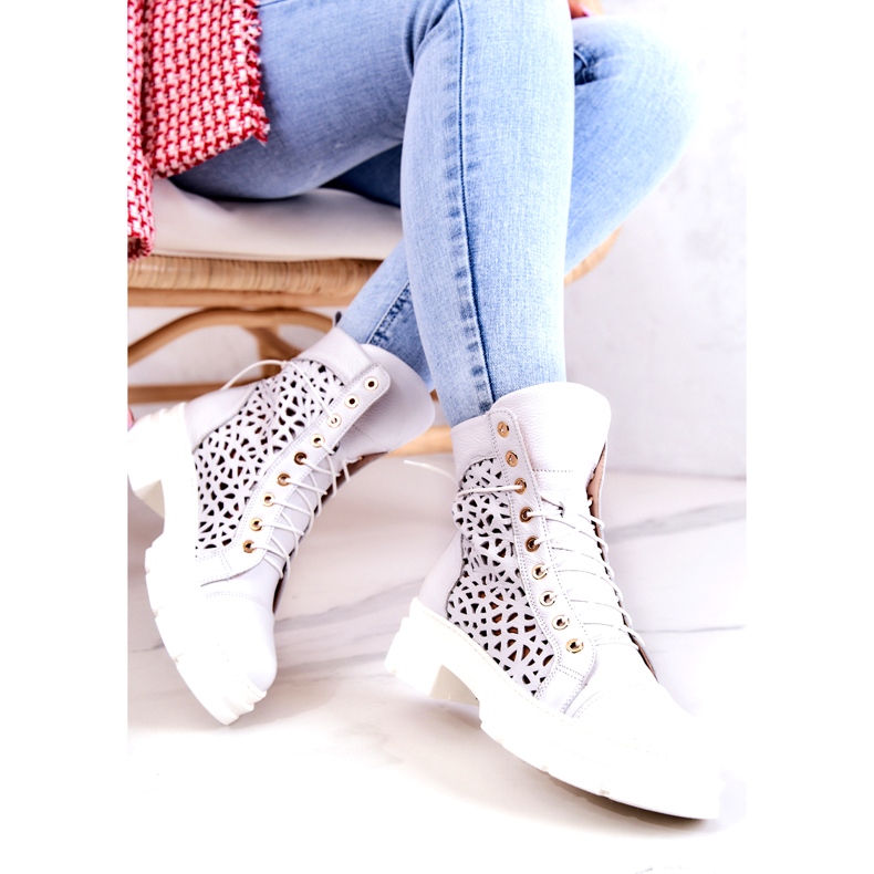 FILIPCZYK Bottines en cuir ajouré Aileen blanc blanche 2