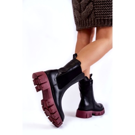 PE1 Bottes de travail à plateforme pour femmes Noir-Claret Aliana le noir 2
