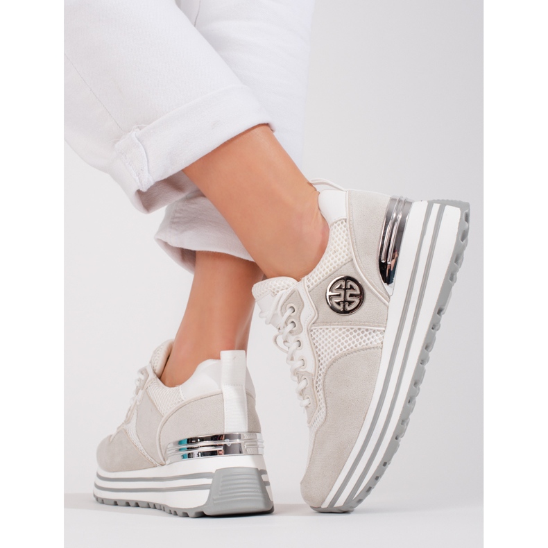 W. Potocki Baskets à lacets femme Potocki blanc blanche 2