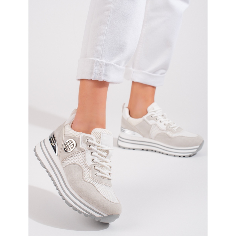 W. Potocki Baskets à lacets femme Potocki blanc 1