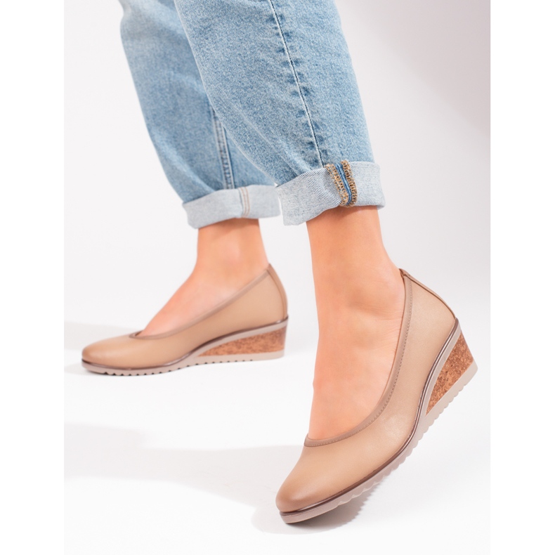 W. Potocki Escarpins compensés beiges pour femmes de chez Potocki 1 W. Potocki Escarpins compensés beiges pour femmes de chez Potocki 1